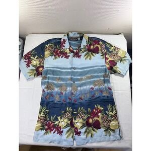 WINGO Mens Tropical‎ Fruit Palm Tree Hawaiian Button Down Shirt Size XL